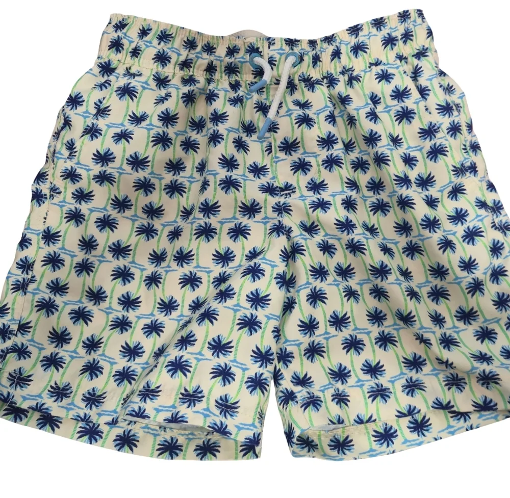 Cat & Jack White Mesh Lined Swim Trunks Size 6/7